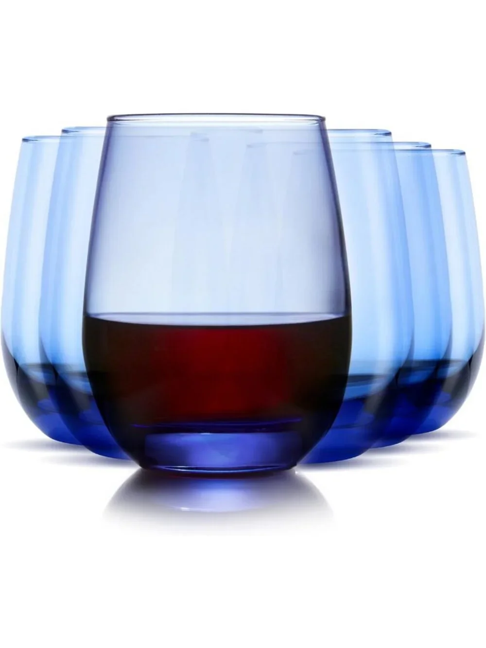 Set of 6 Classic Stemless Wine Glasses - Timeless 15.25 Oz Cups for Dinners